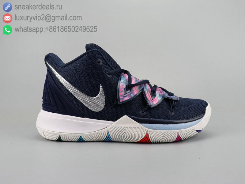 NIKE KYRIE 5 NAVY SILVER MEN BASKETBALL SHOES